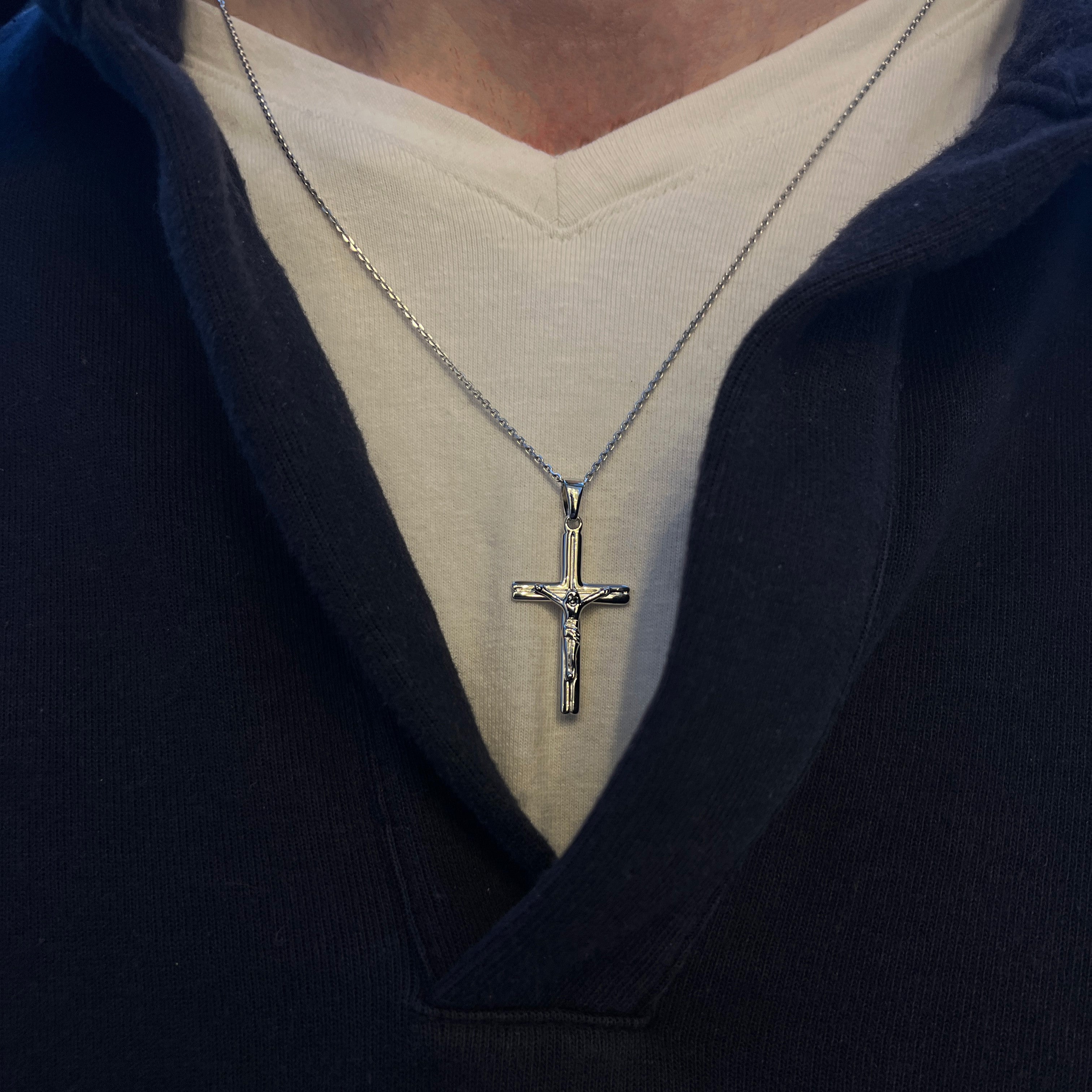 Sølv Krucifiks Halskæde