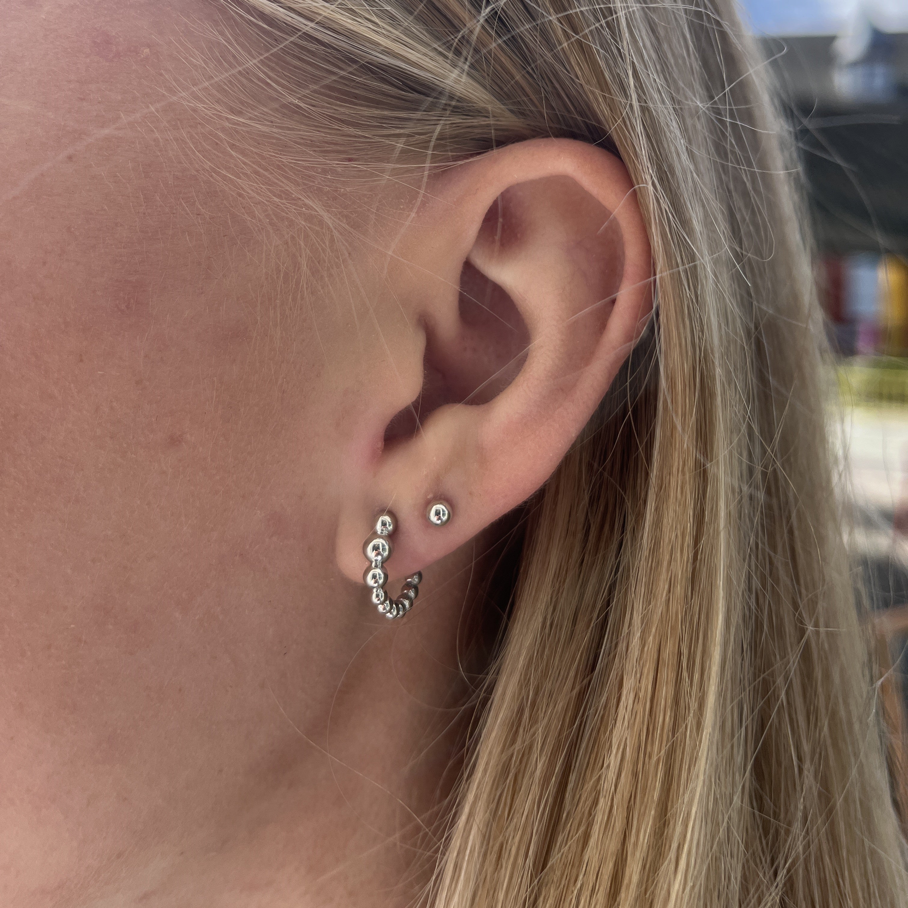 Sølv Kugler Halvcreoler