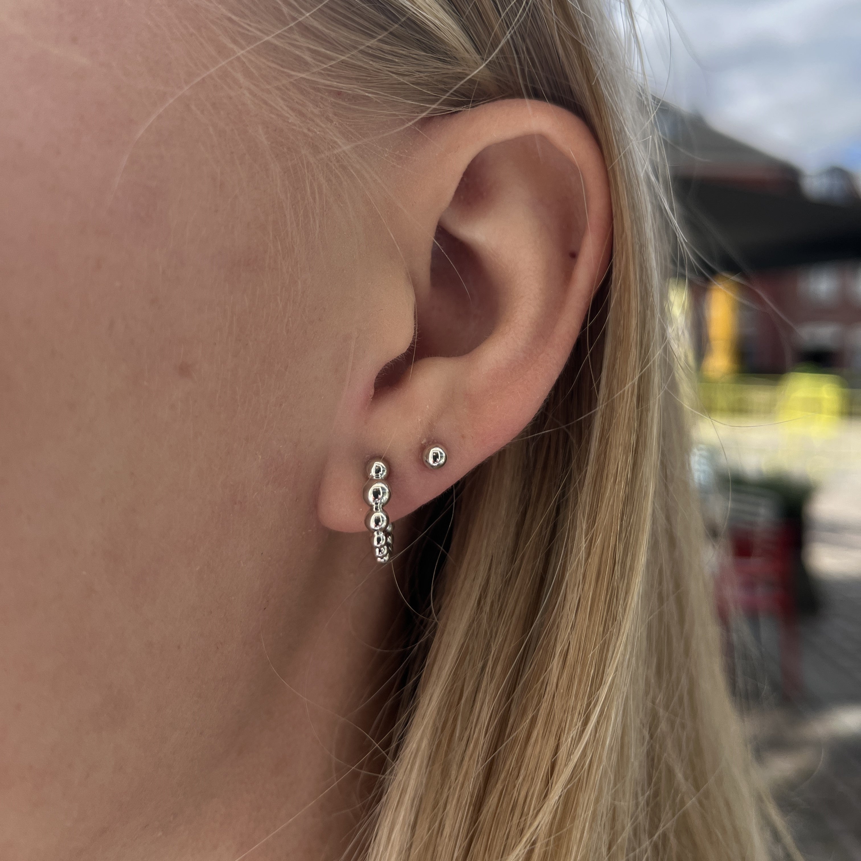 Sølv Kugler Halvcreoler