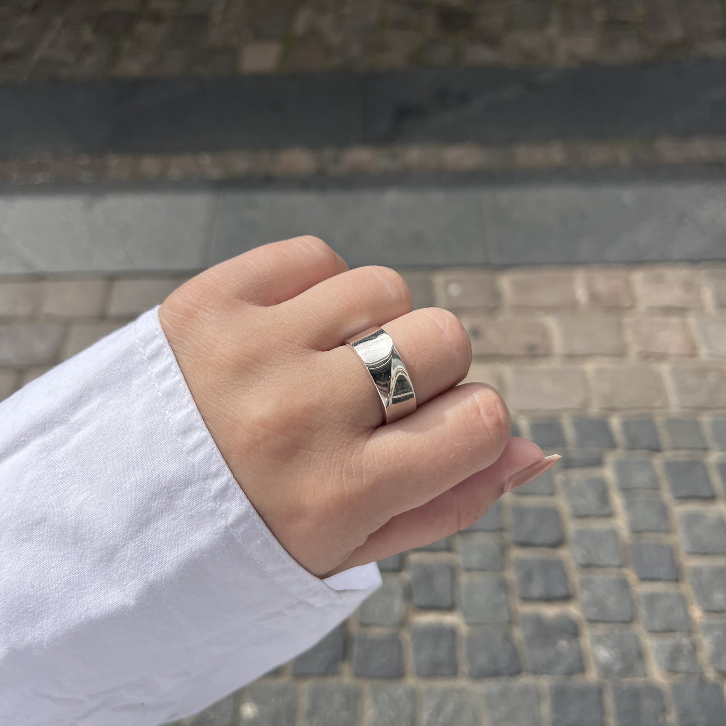 Sølv Bred Classic Ring