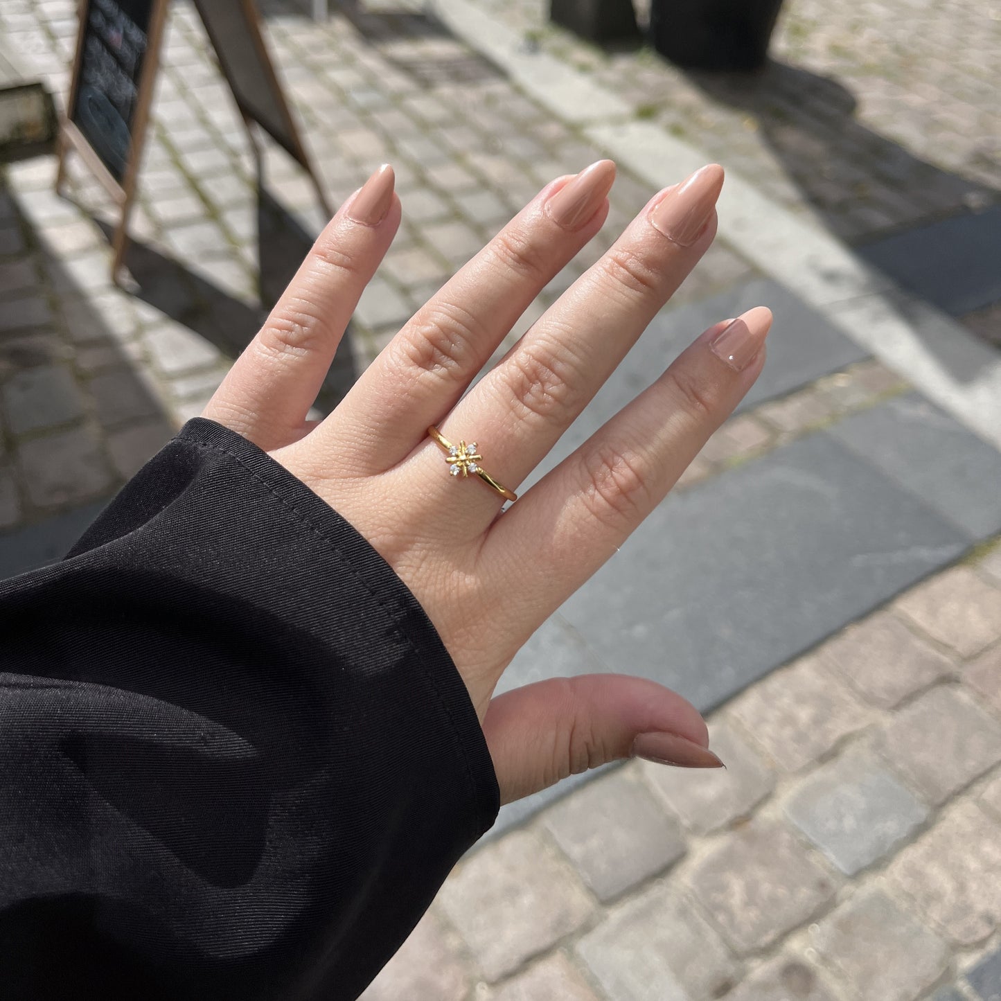 Forgyldt Snefnug Ring