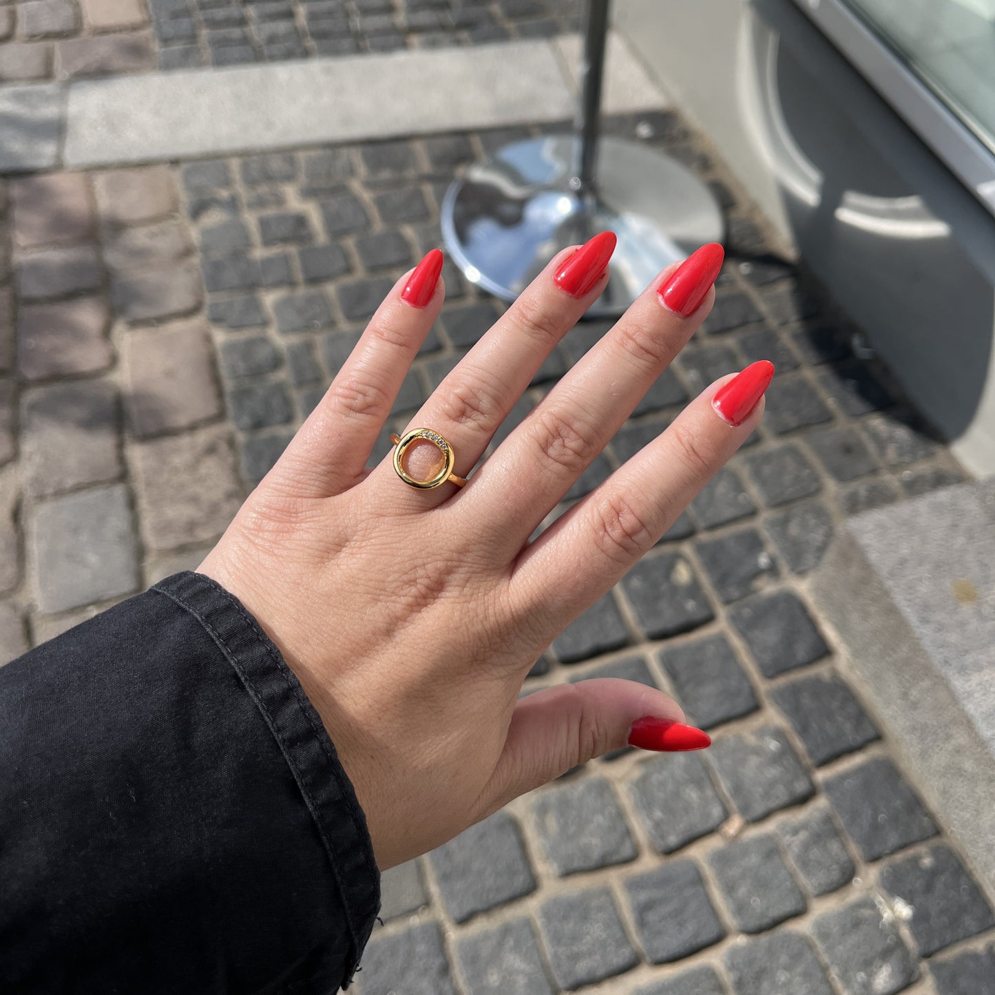 Forgyldt Buet Cirkel Ring