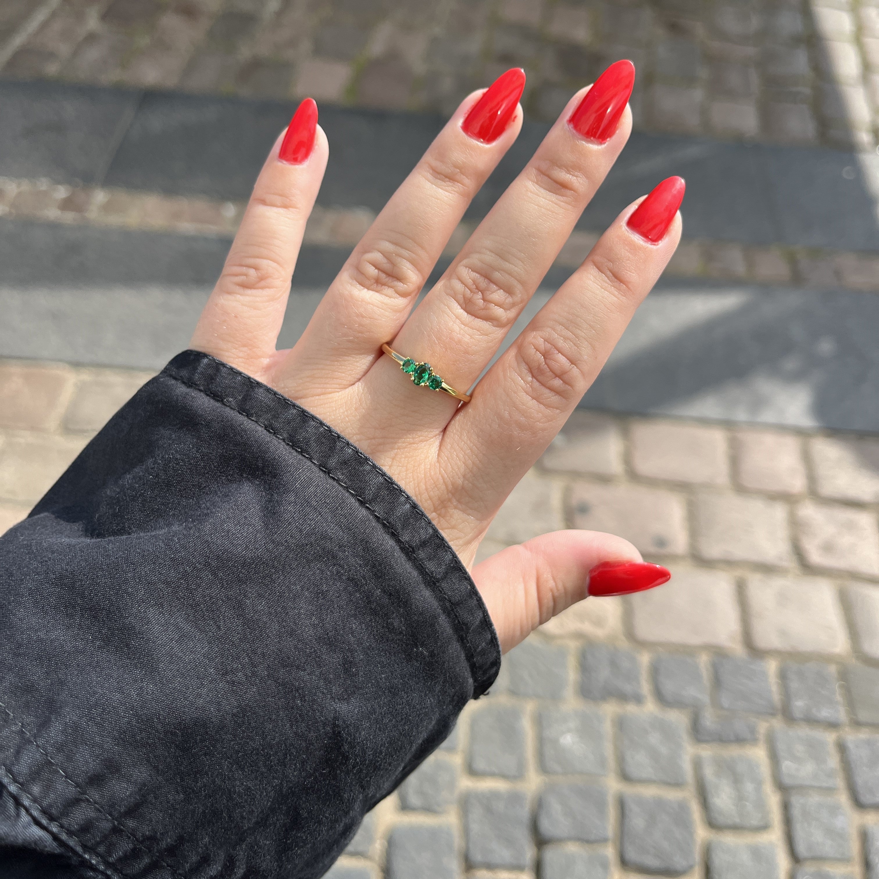 Forgyldt Grøn Tidens Ring