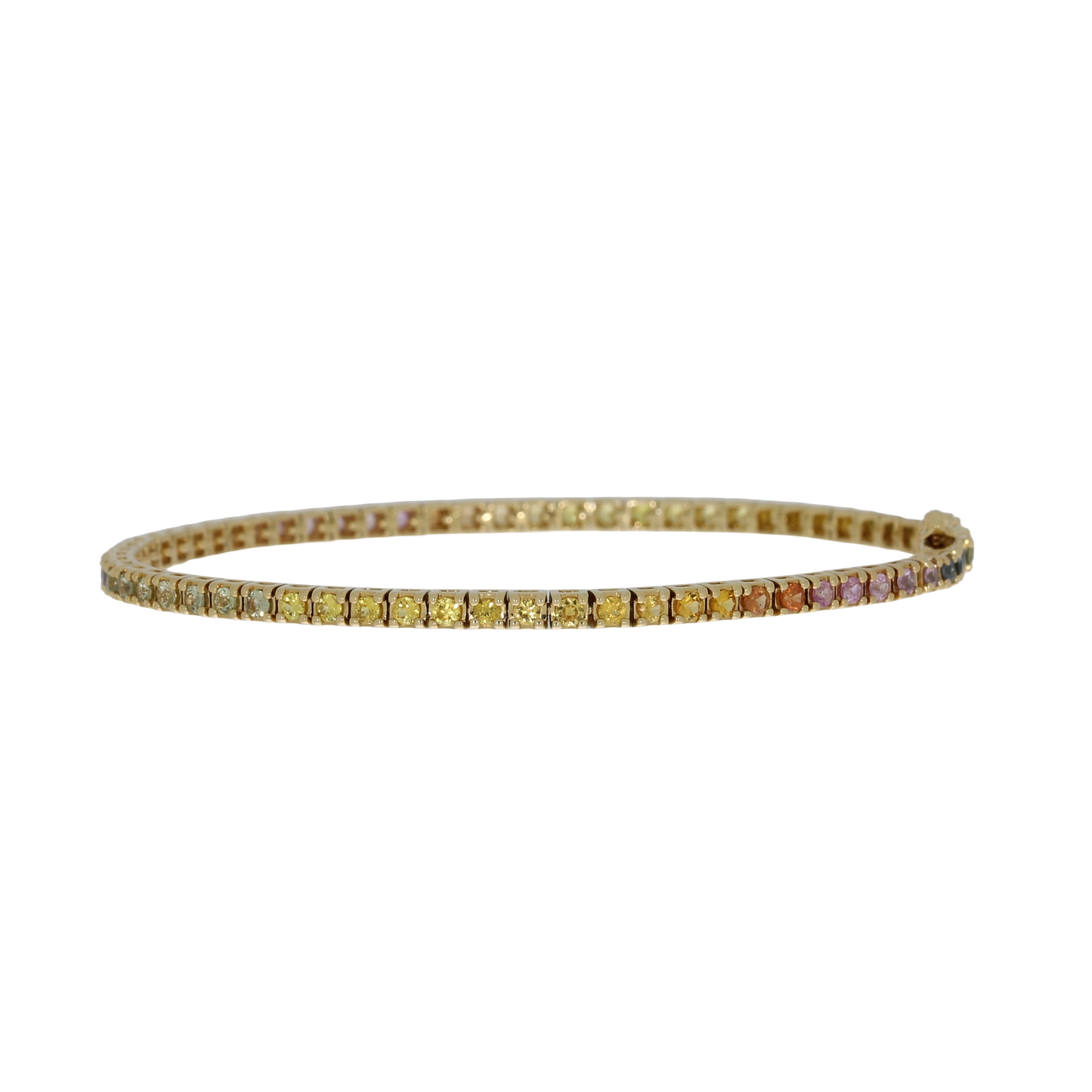 14 Karat Regnbue Safir Tennisarmbånd 2,01 ct.
