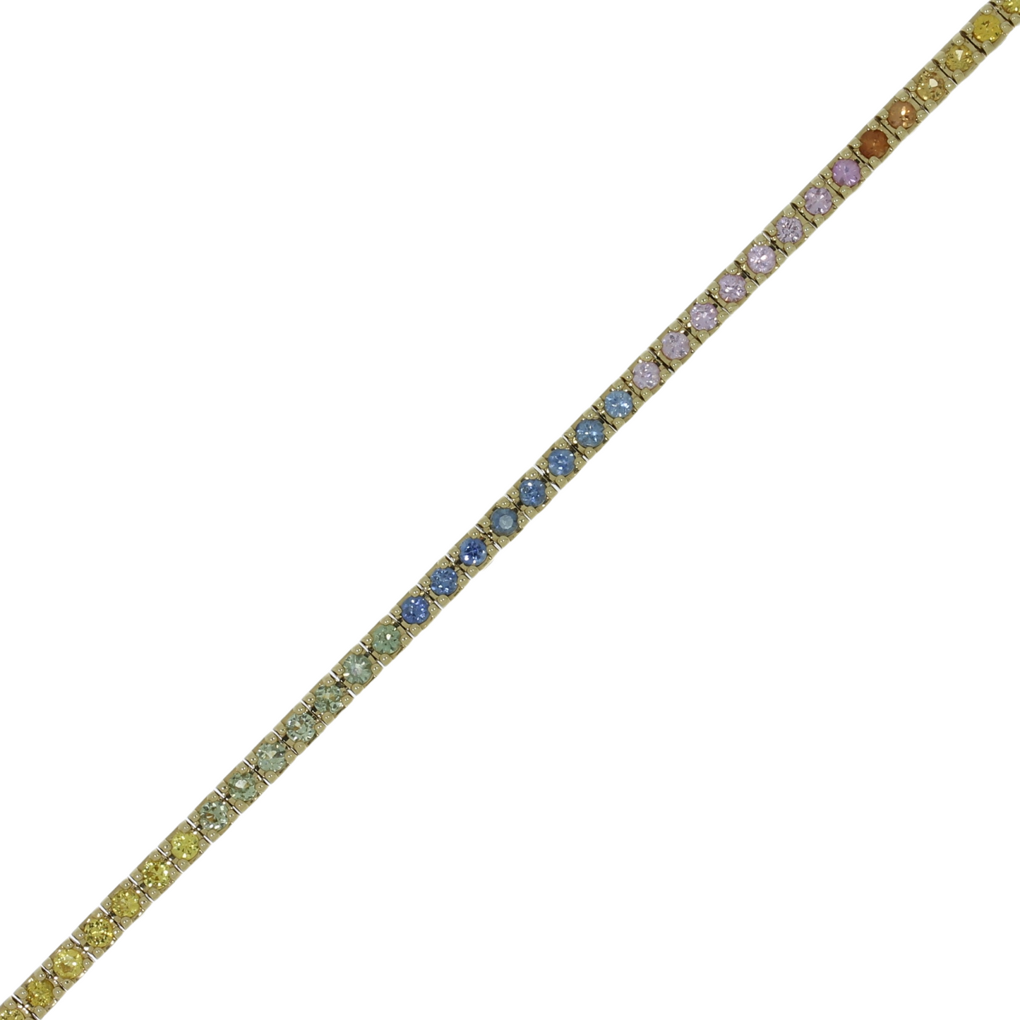 14 Karat Regnbue Safir Tennisarmbånd 2,01 ct.