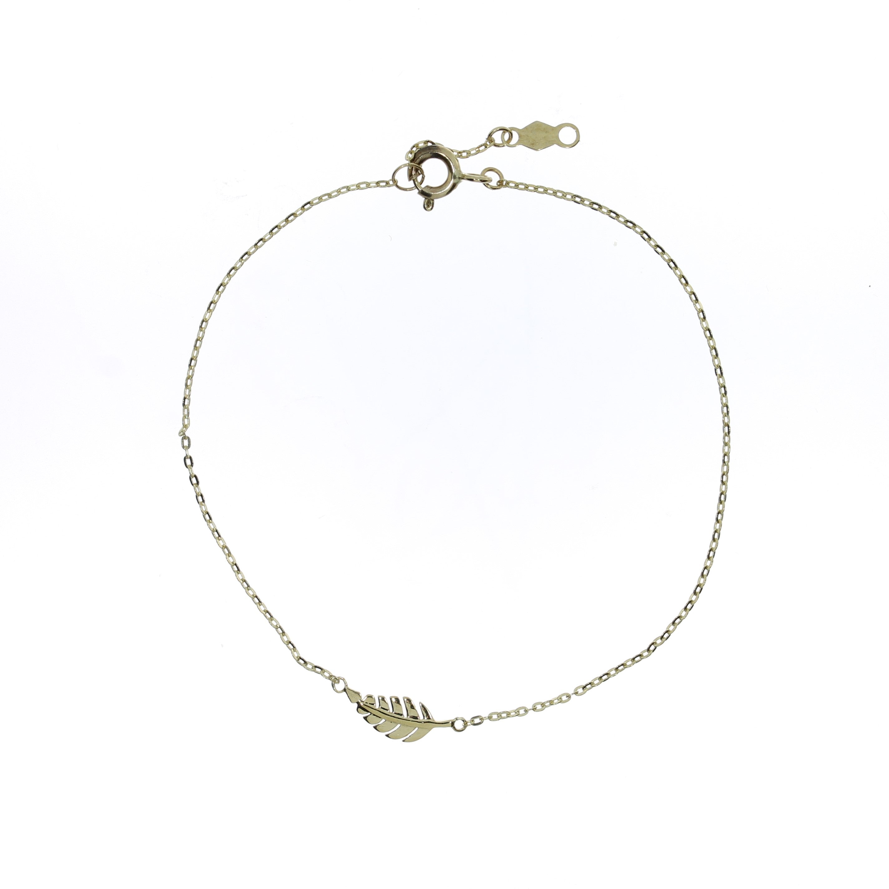 9 karat guldarmbånd med fjervedhæng