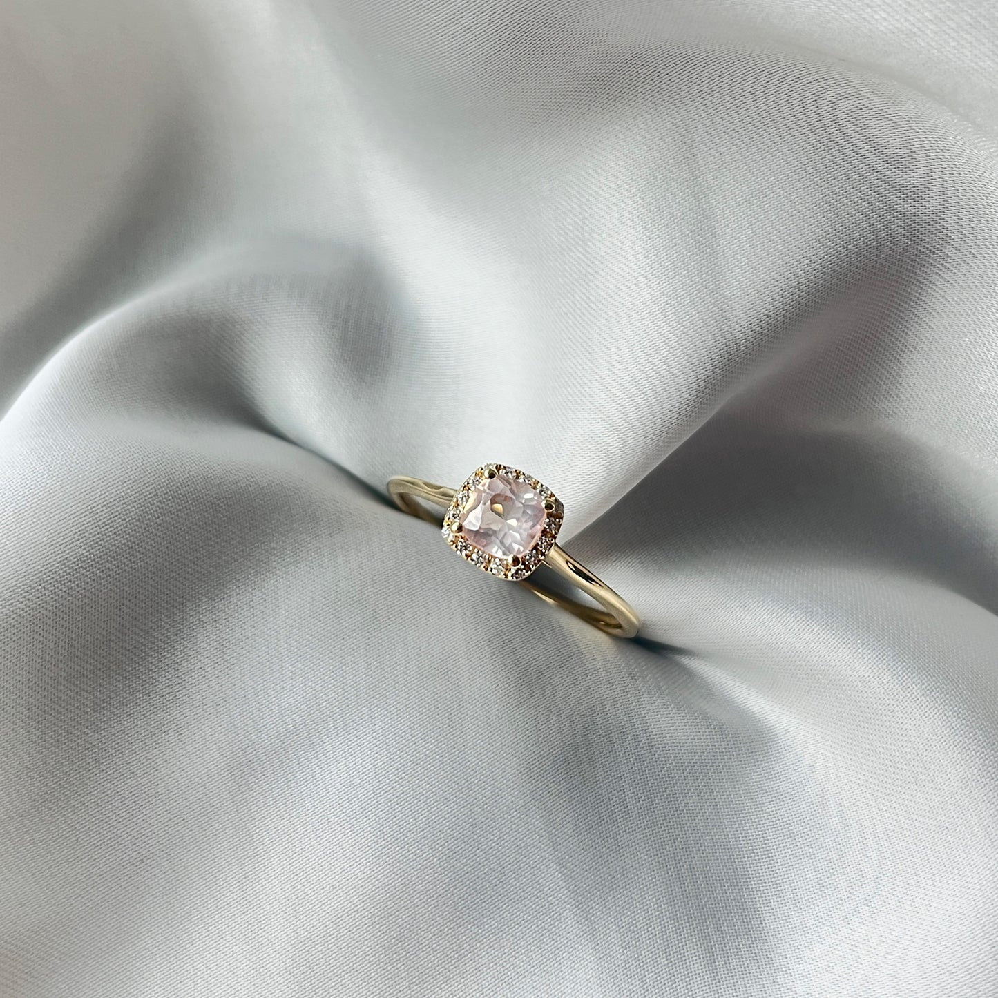 14 Karat Rosakvarts Roset Ring