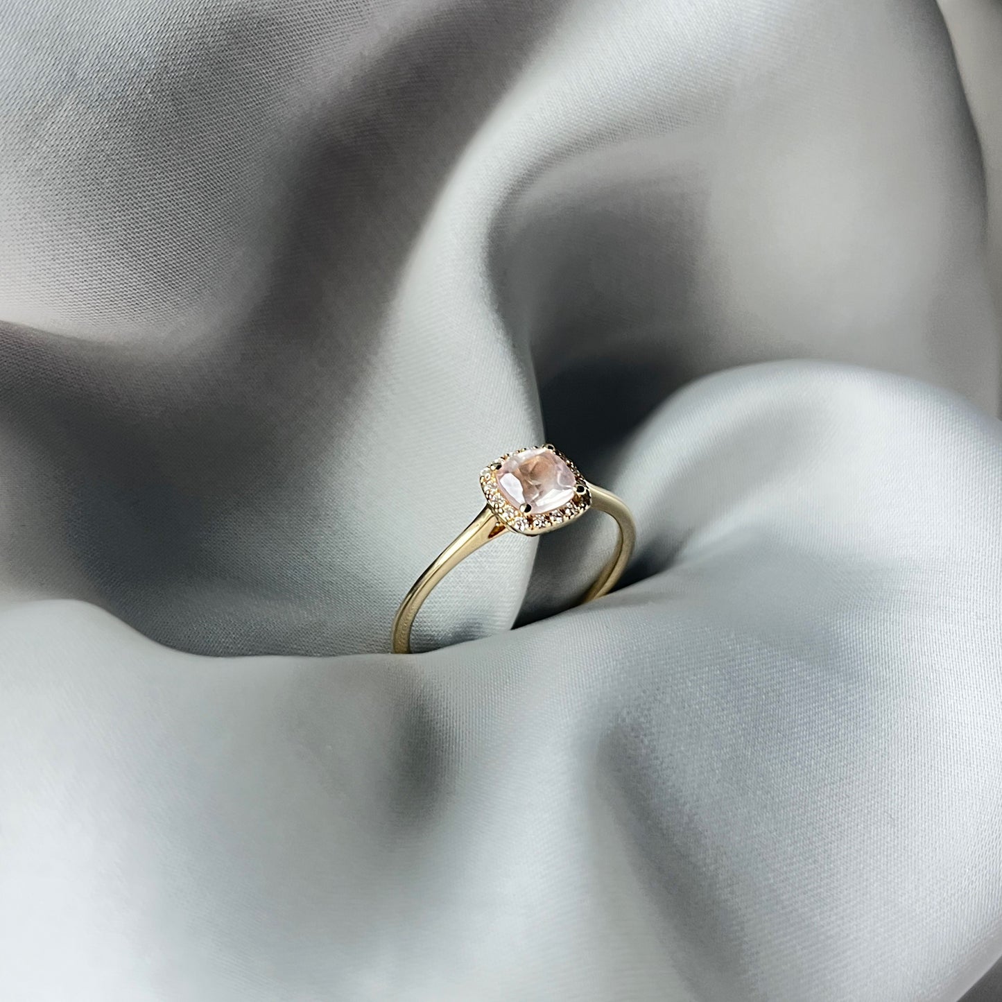 14 Karat Rosakvarts Roset Ring
