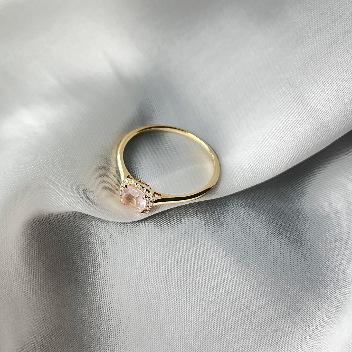 14 Karat Rosakvarts Roset Ring
