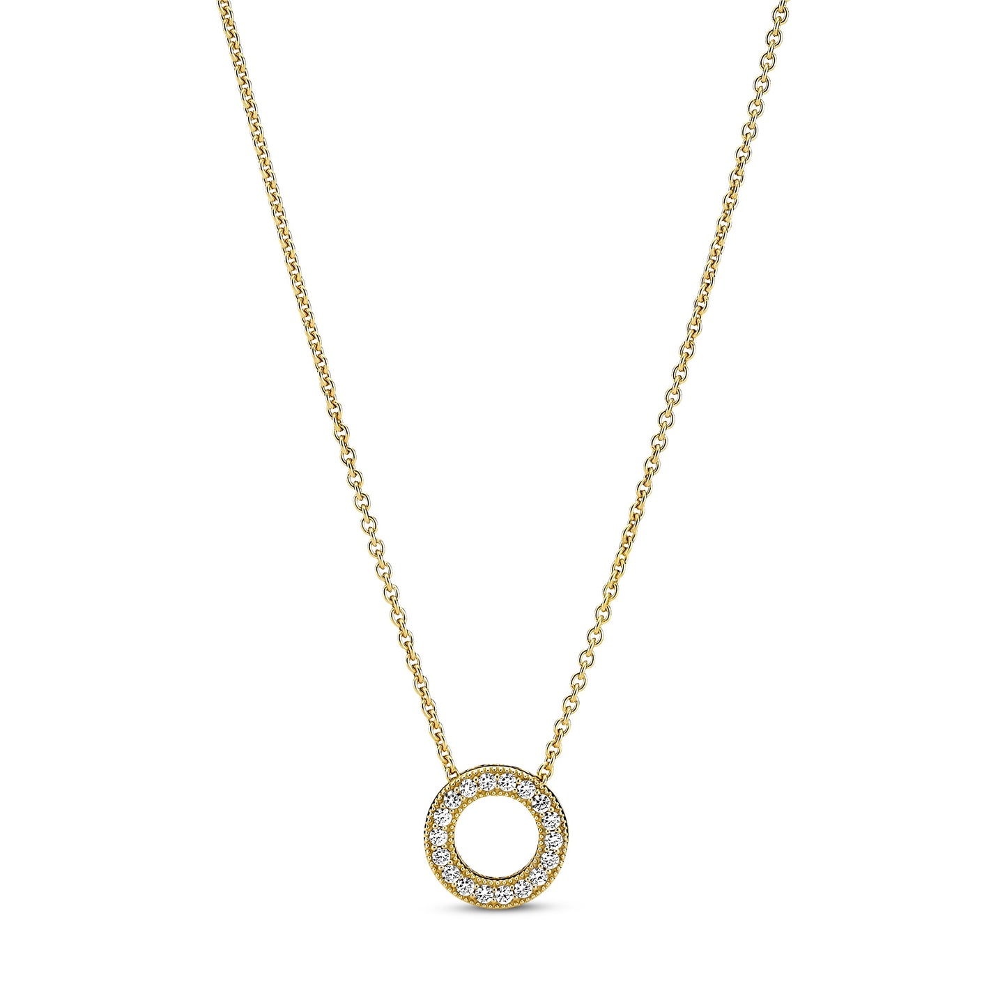 Pandora Logo Pavé Cirkel Collier-Halskæde
