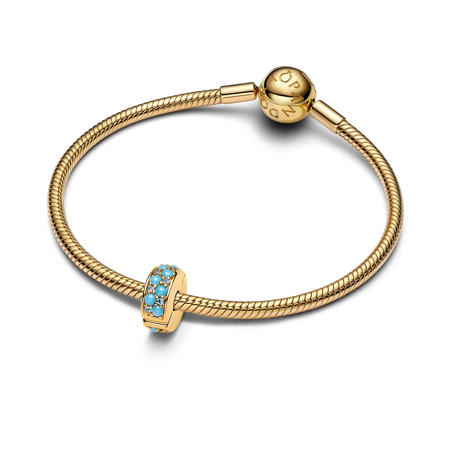 Akvamarinblåt Klemmeledcharm