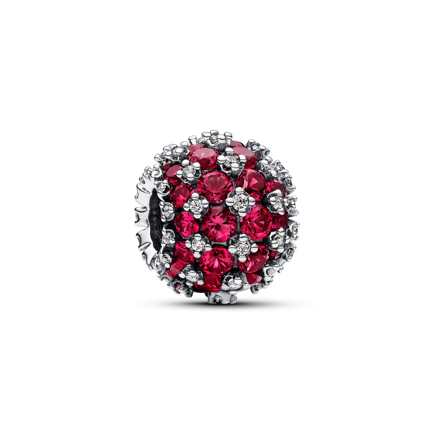 Funklende Pavé Rundt Pink Charm