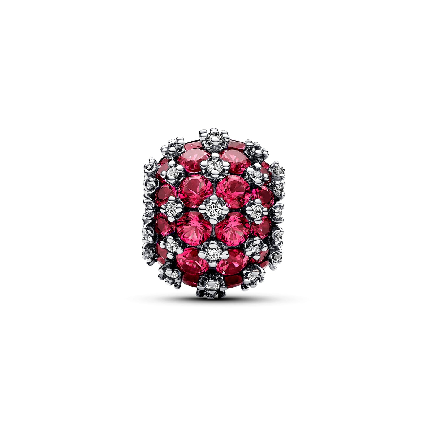 Funklende Pavé Rundt Pink Charm