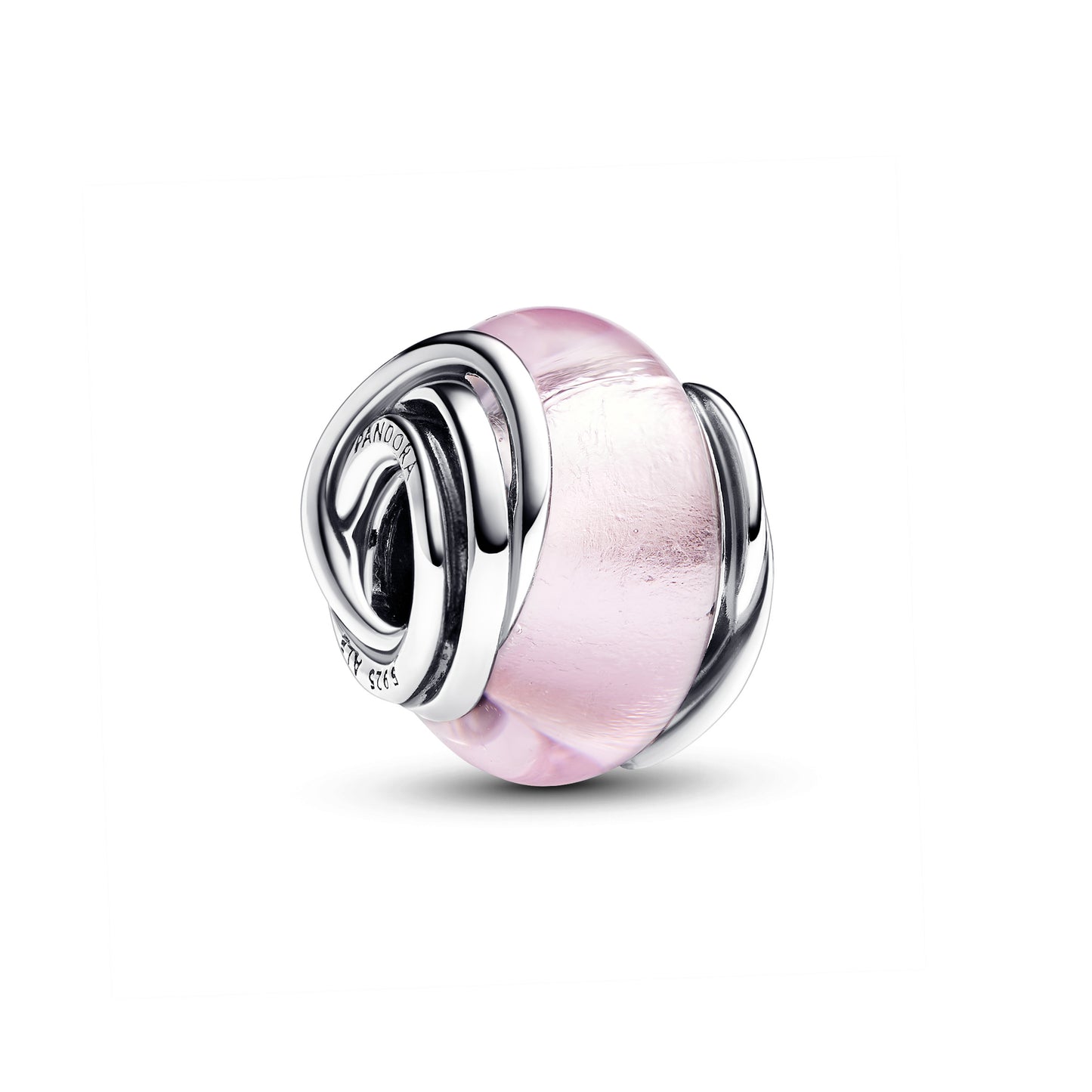 Omkranset Lyserødt Muranoglas Charm'