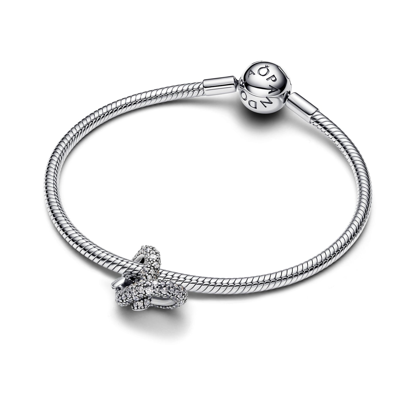 Uendelighedsknude Pavé Hjerte Charm