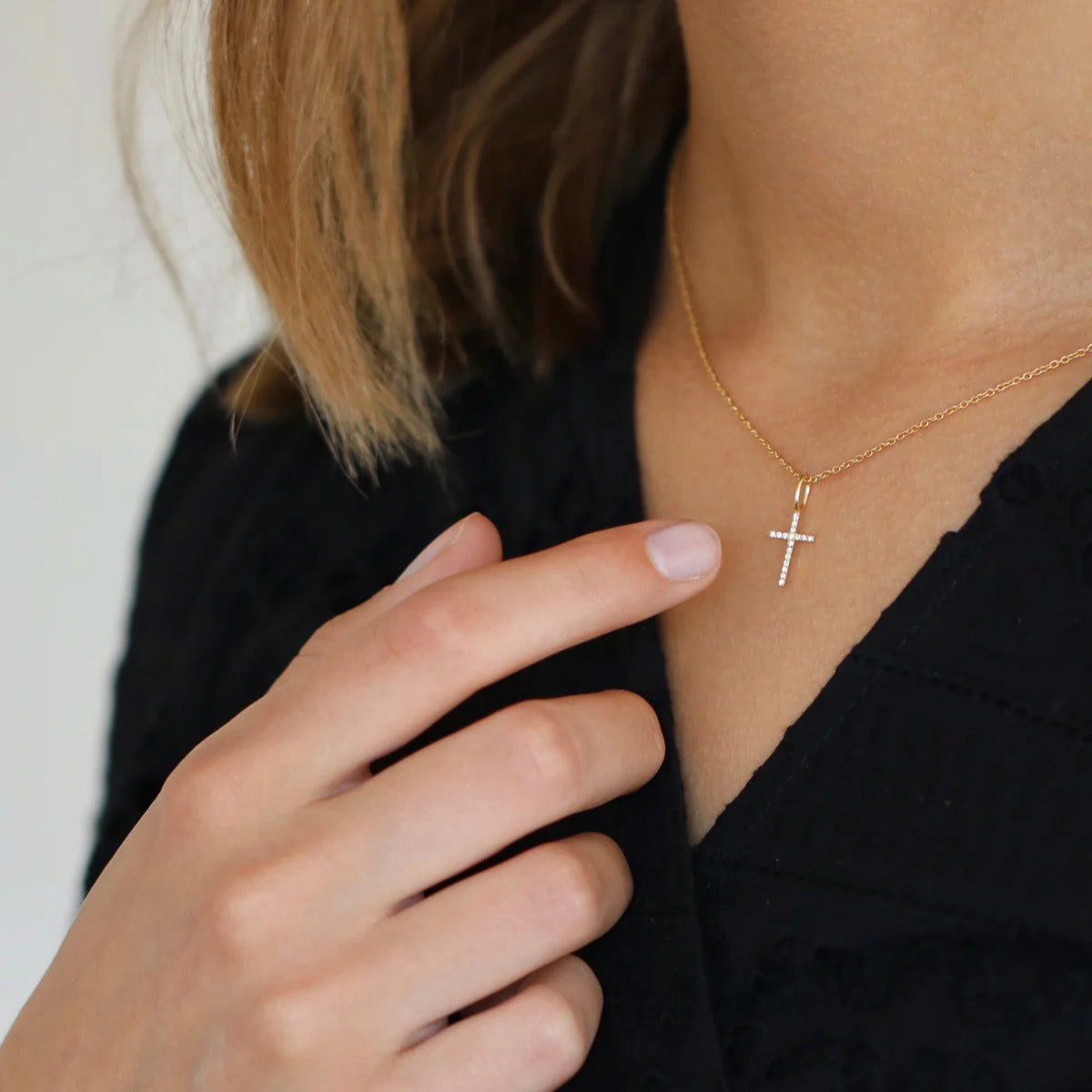 Symbols Kors Diamant vedhæng - 18kt Rødguld