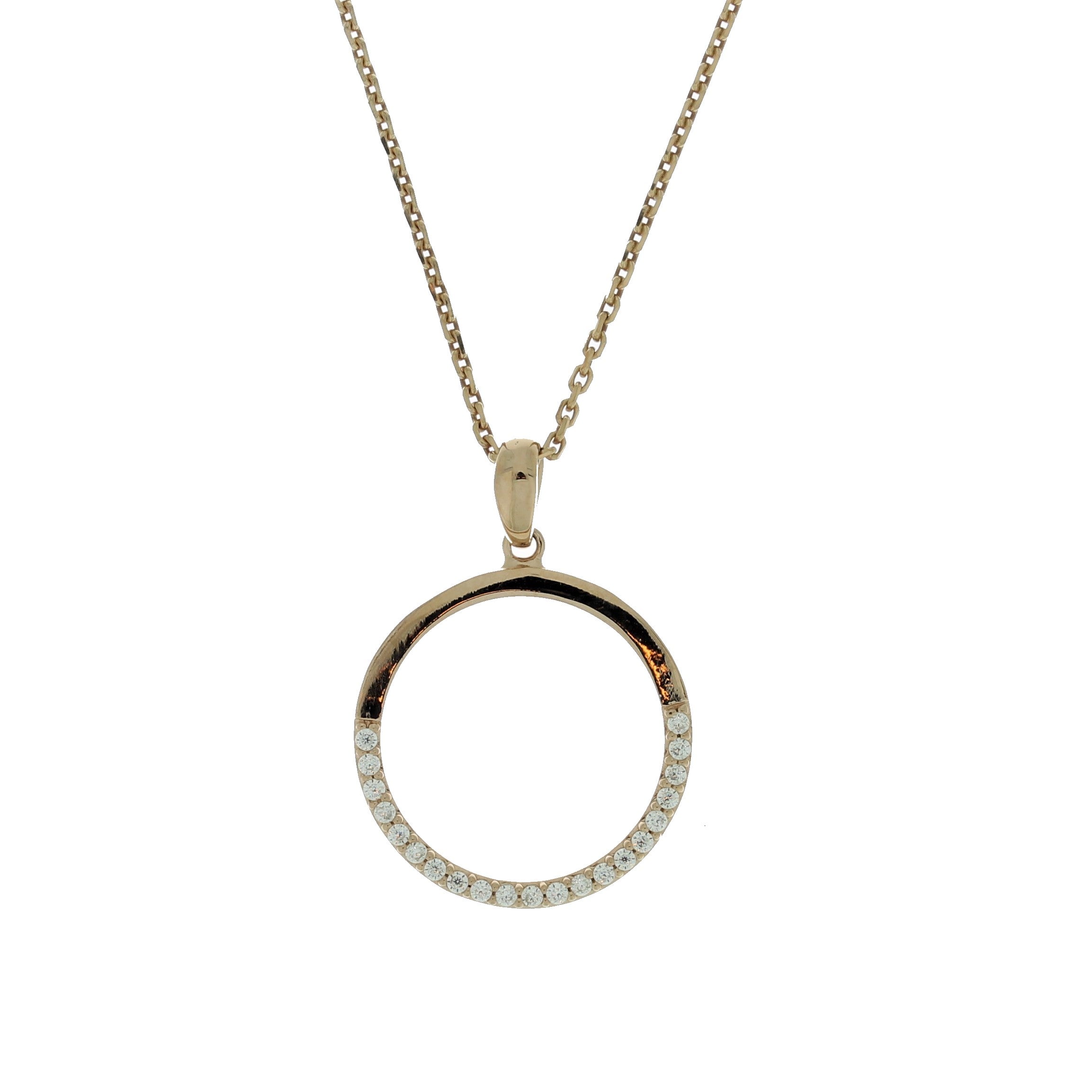 Rosaforgyldt Cirkel Halskæde