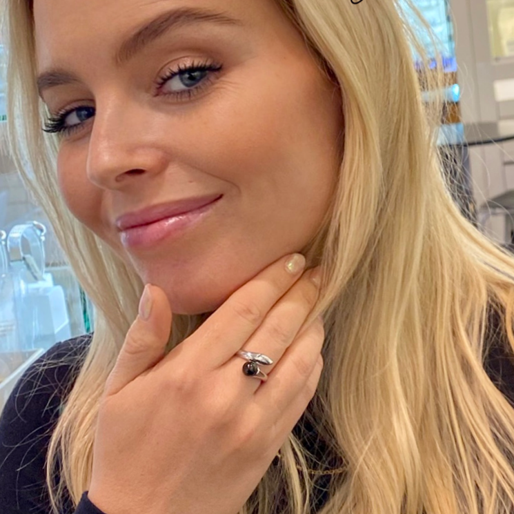 Sølv Sort Agat Ring