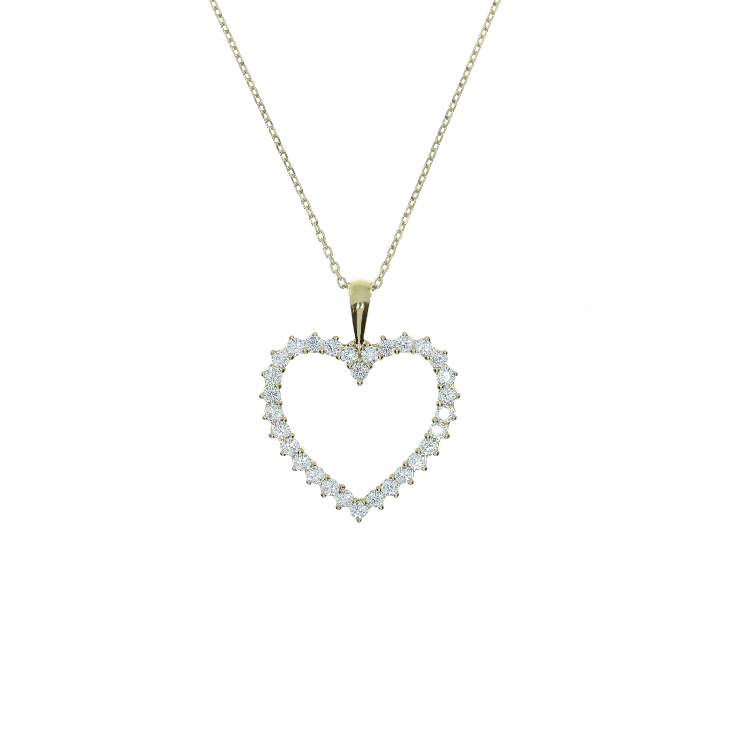 Forgyldt Funklende Maxi Hjerte Halskæde