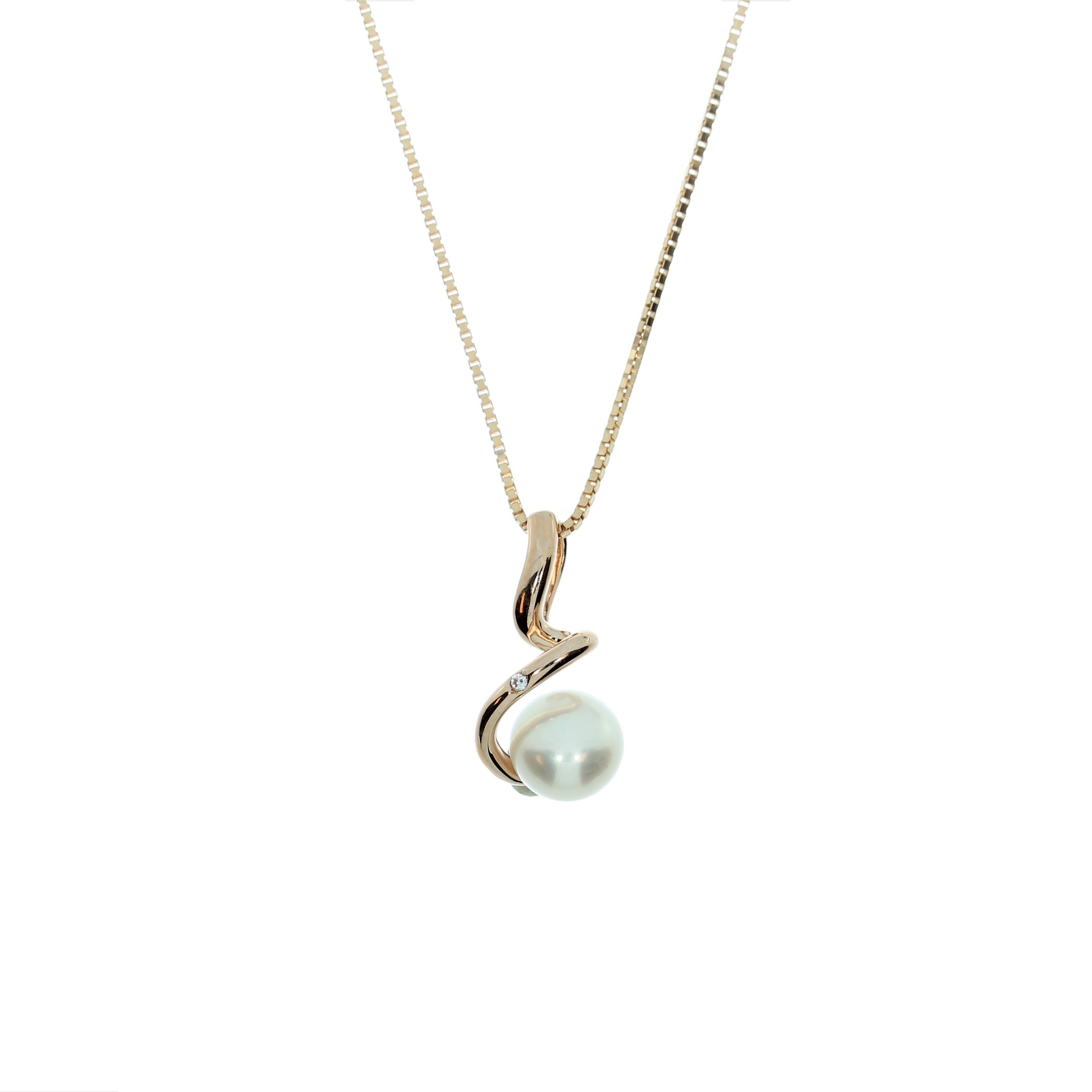 Rosaforgyldt Perle Halskæde