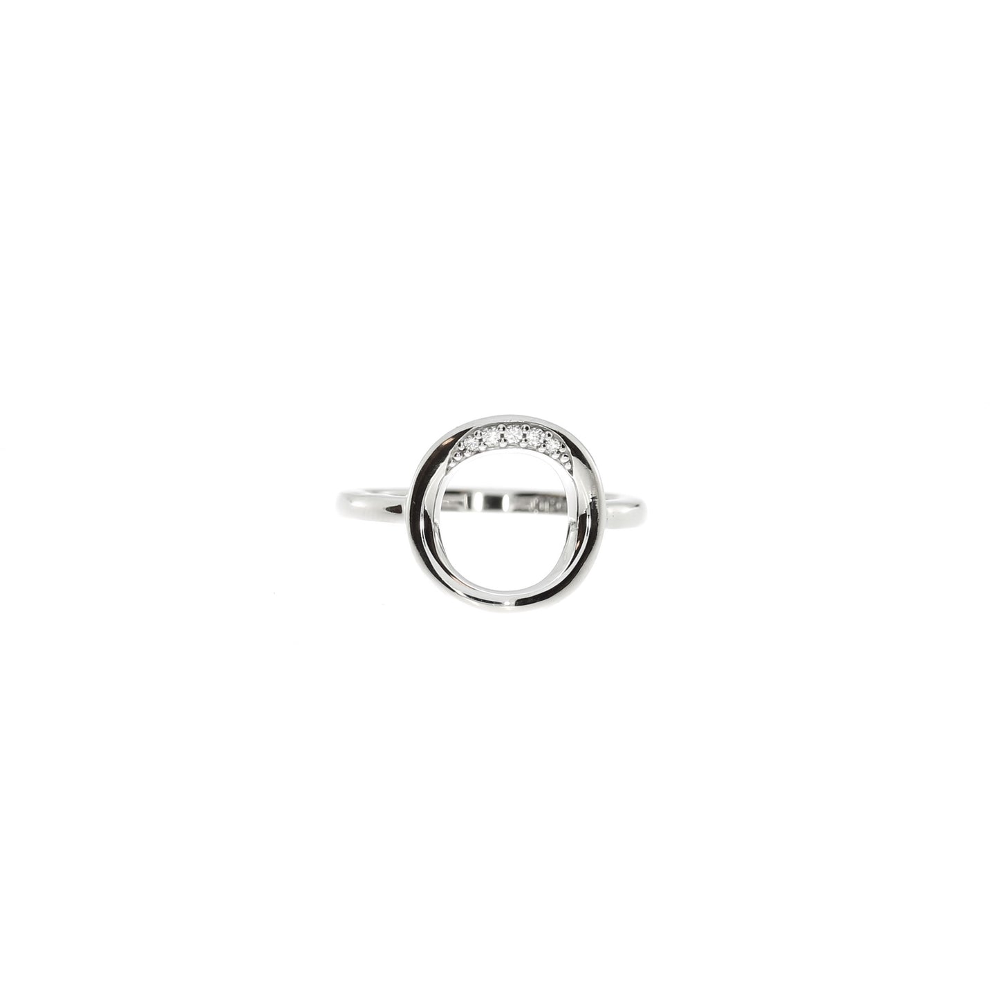 Sølv Buet Cirkel Ring