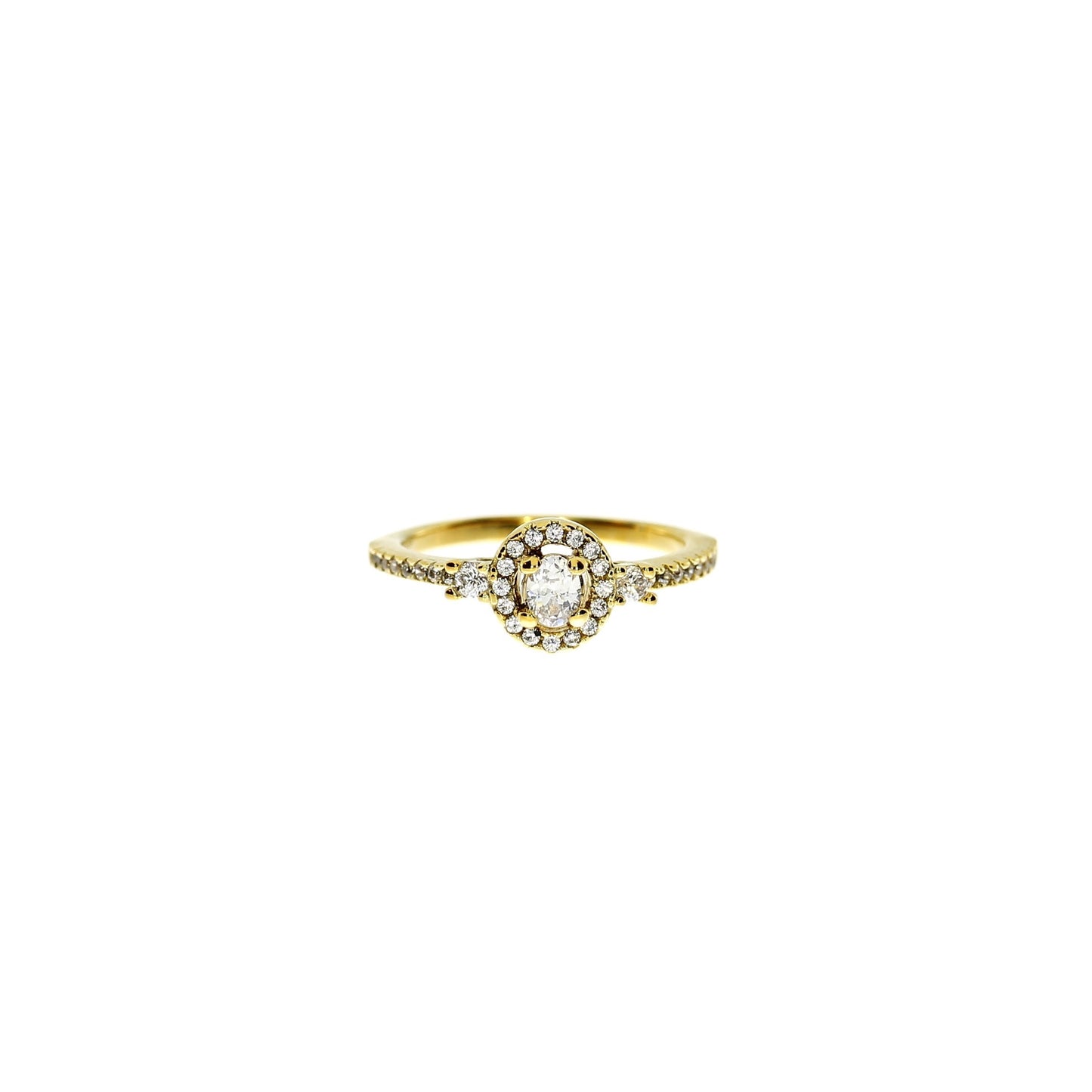 Forgyldt Rund Roset Ring