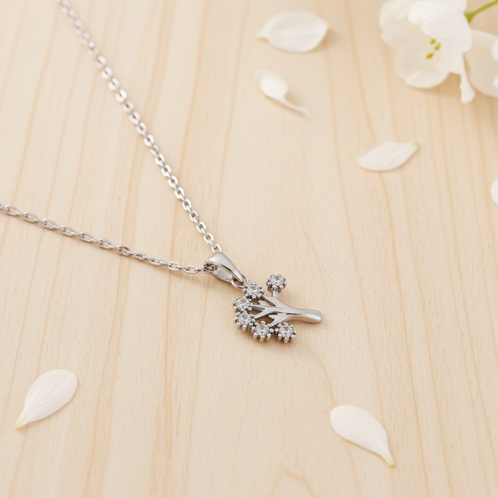 Sølv Livets Træ Halskæde