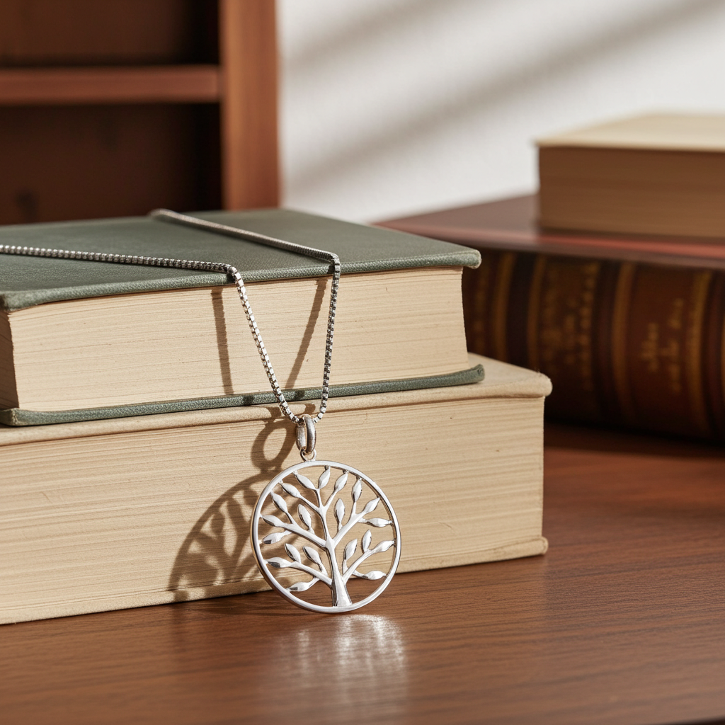 Sølv Mega Livets Træ Halskæde