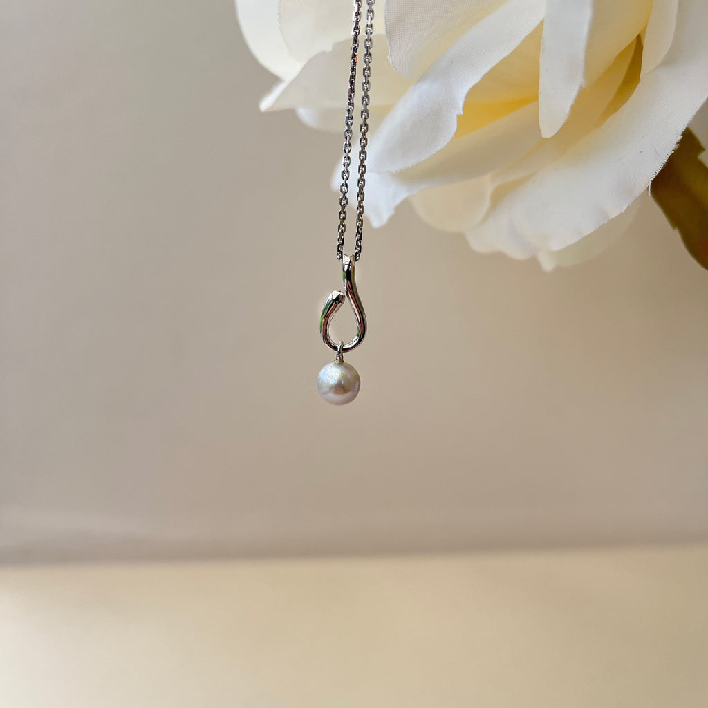 Sølv Grå Ferskvandsperle Halskæde