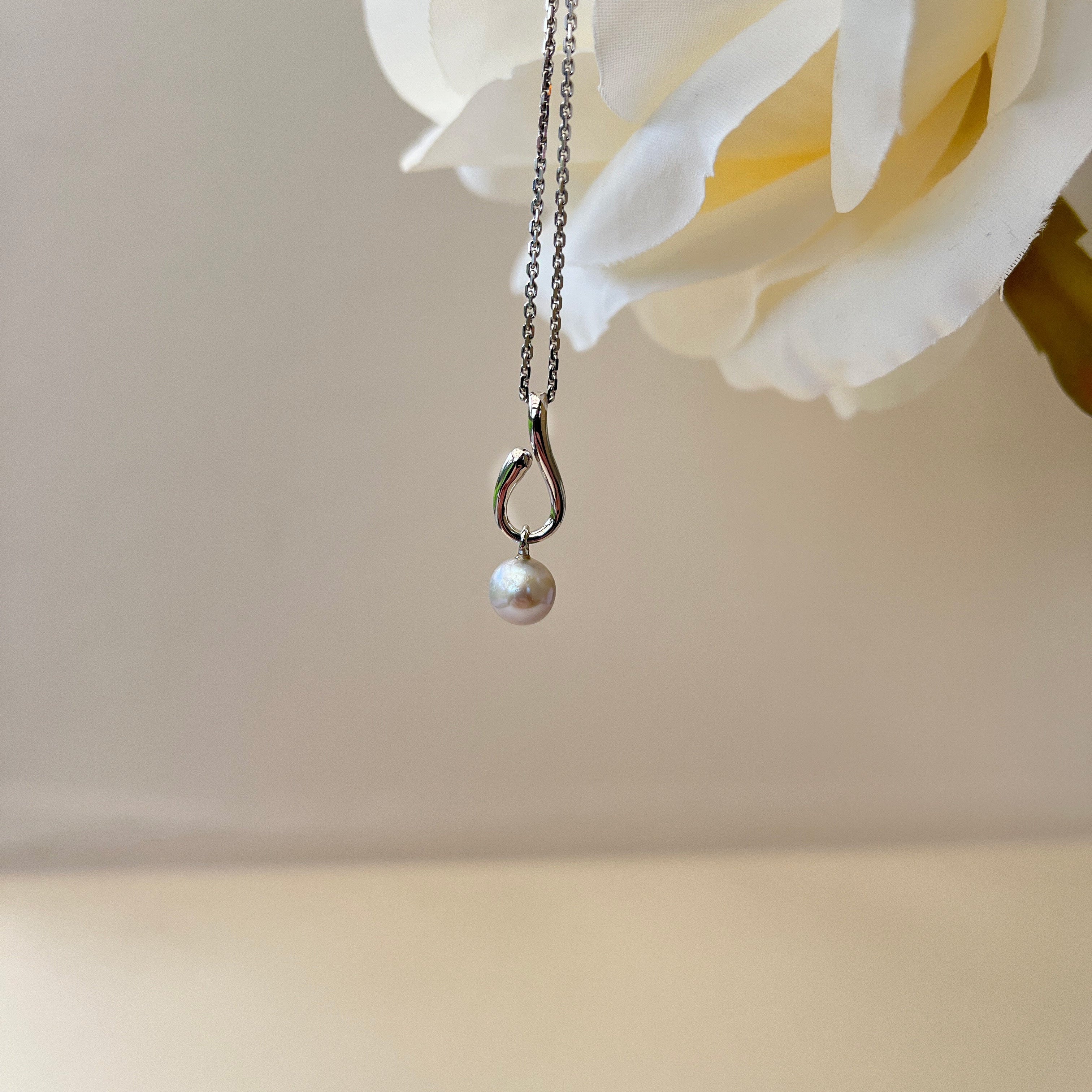 Sølv Grå Ferskvandsperle Halskæde