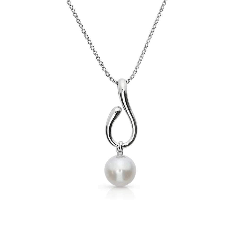 Sølv Grå Ferskvandsperle Halskæde