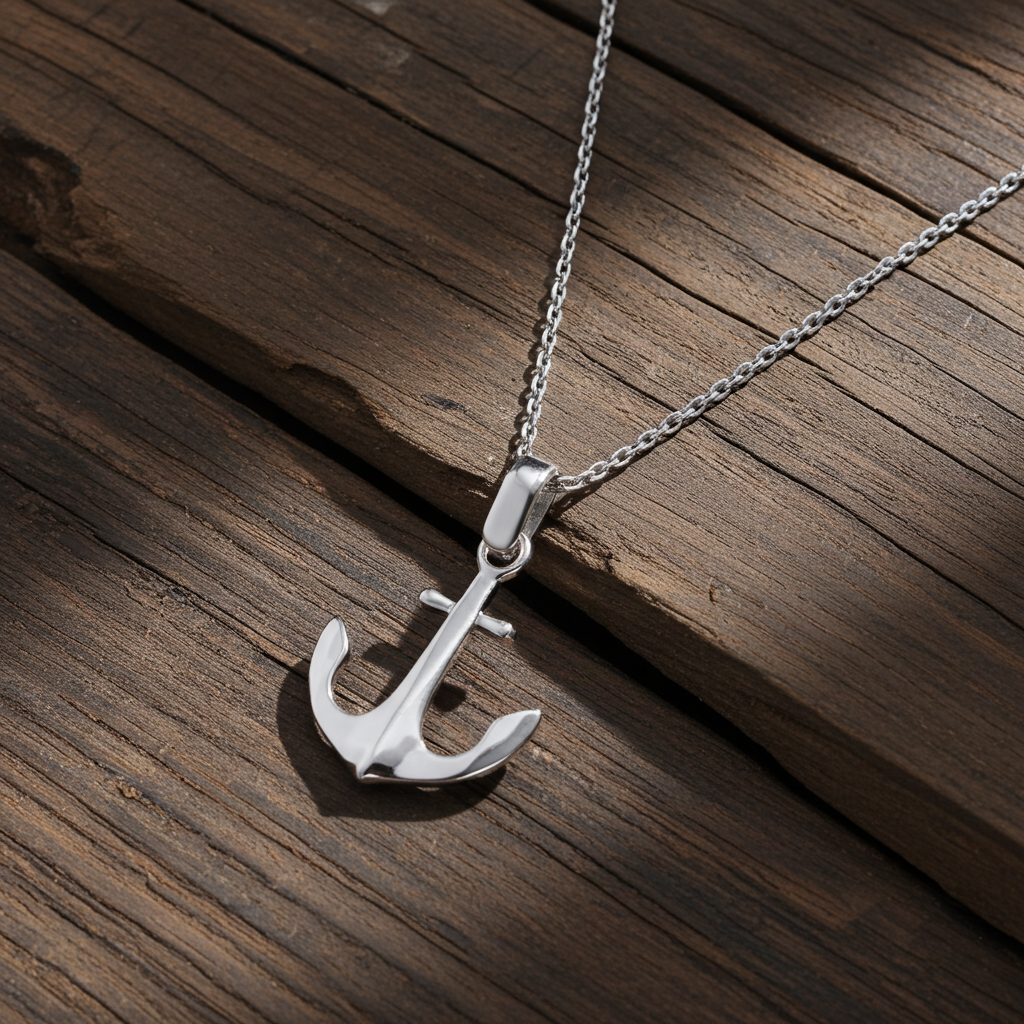 Sølv Anker Halskæde