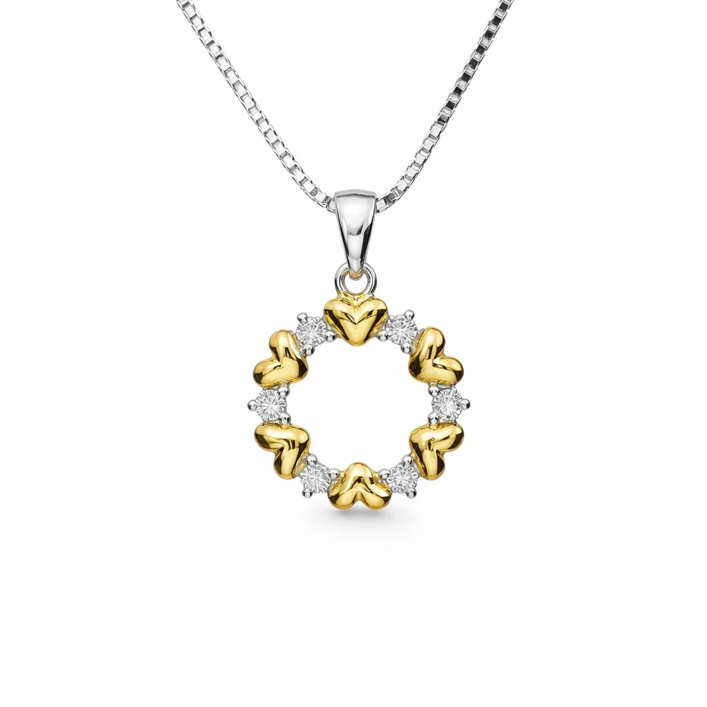 Forgyldt Hjerte Cirkel Halskæde