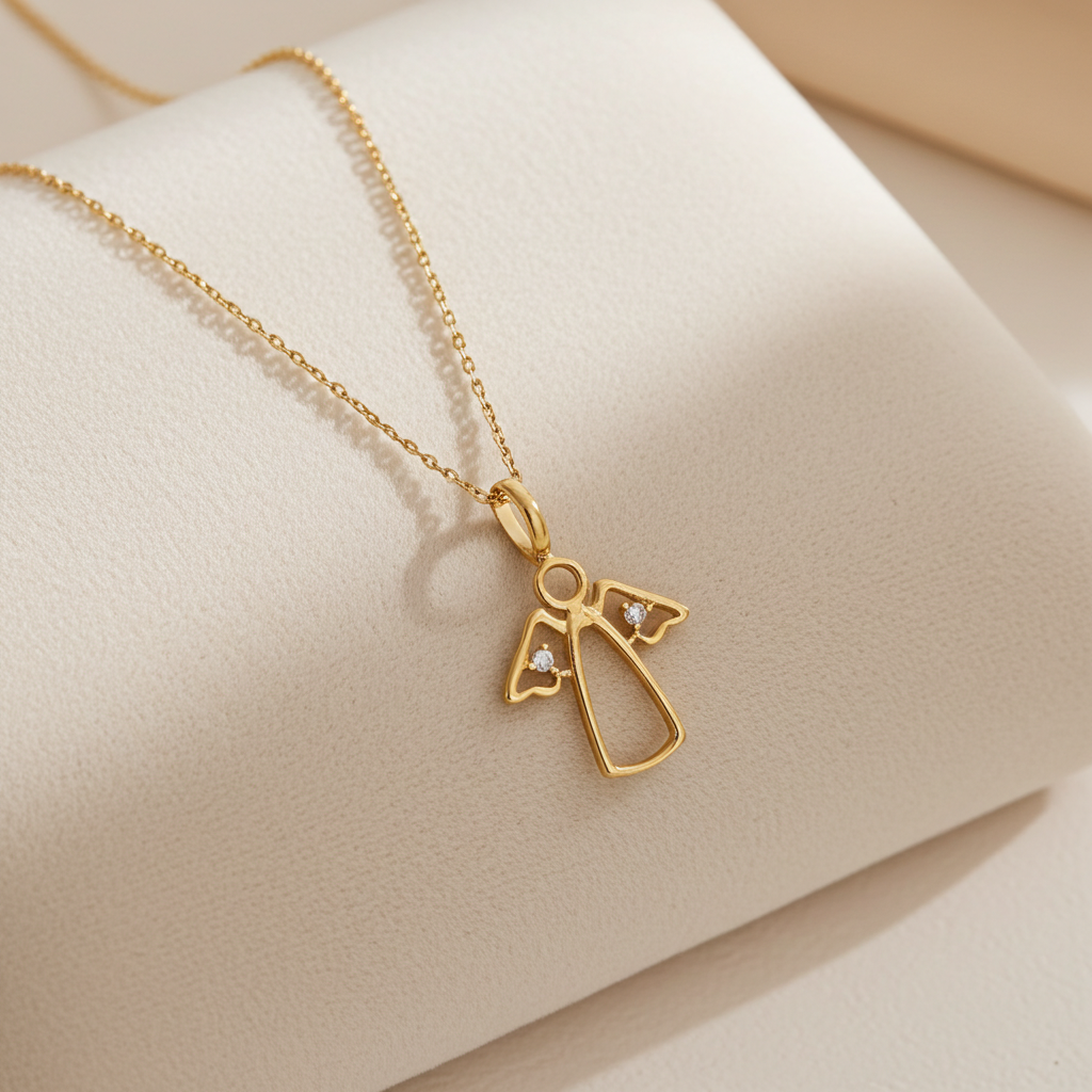 Forgyldt Engel Halskæde