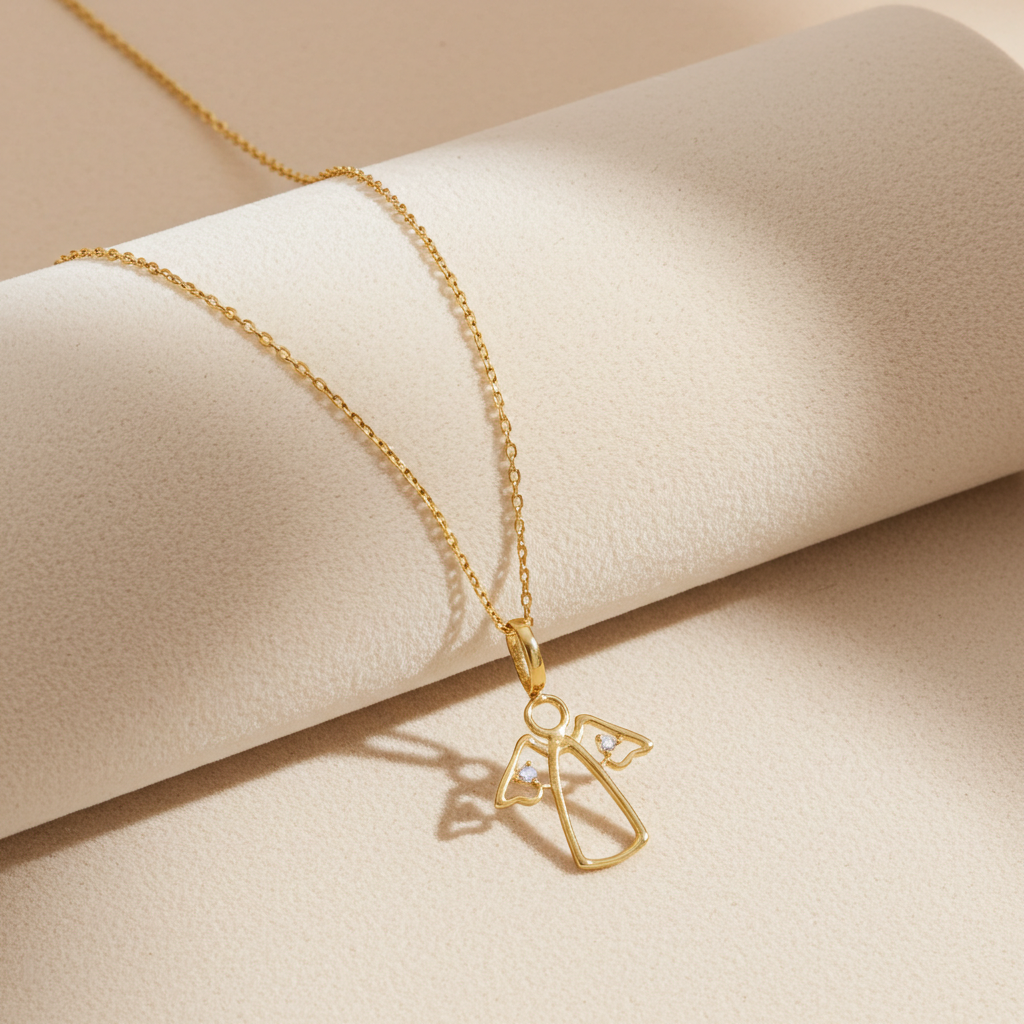 Forgyldt Engel Halskæde