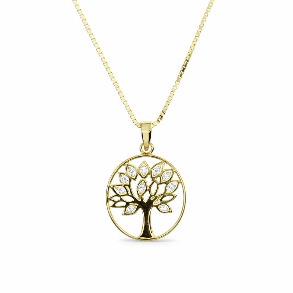 Forgyldt Livets Træ Halskæde