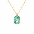 Forgyldt Grøn Sten Halskæde