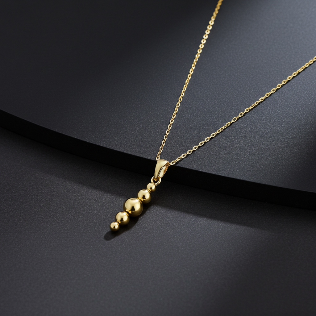 Forgyldt Kugle Halskæde