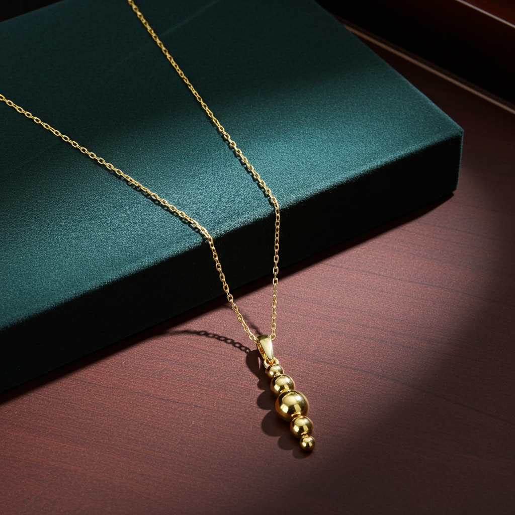 Forgyldt Kugle Halskæde
