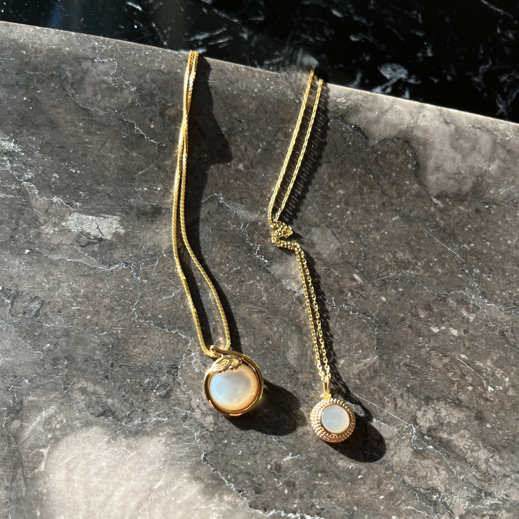 Forgyldt Perlemor Halskæde