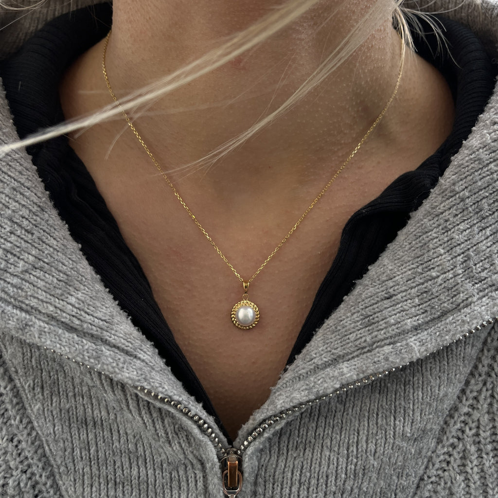 Forgyldt Perle Halskæde