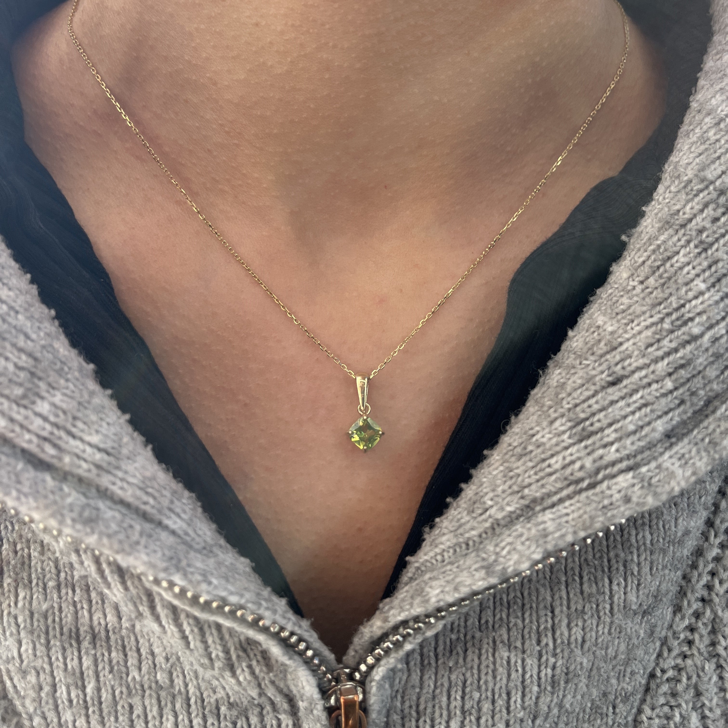 Forgyldt Grøn Magi Mini Halskæde