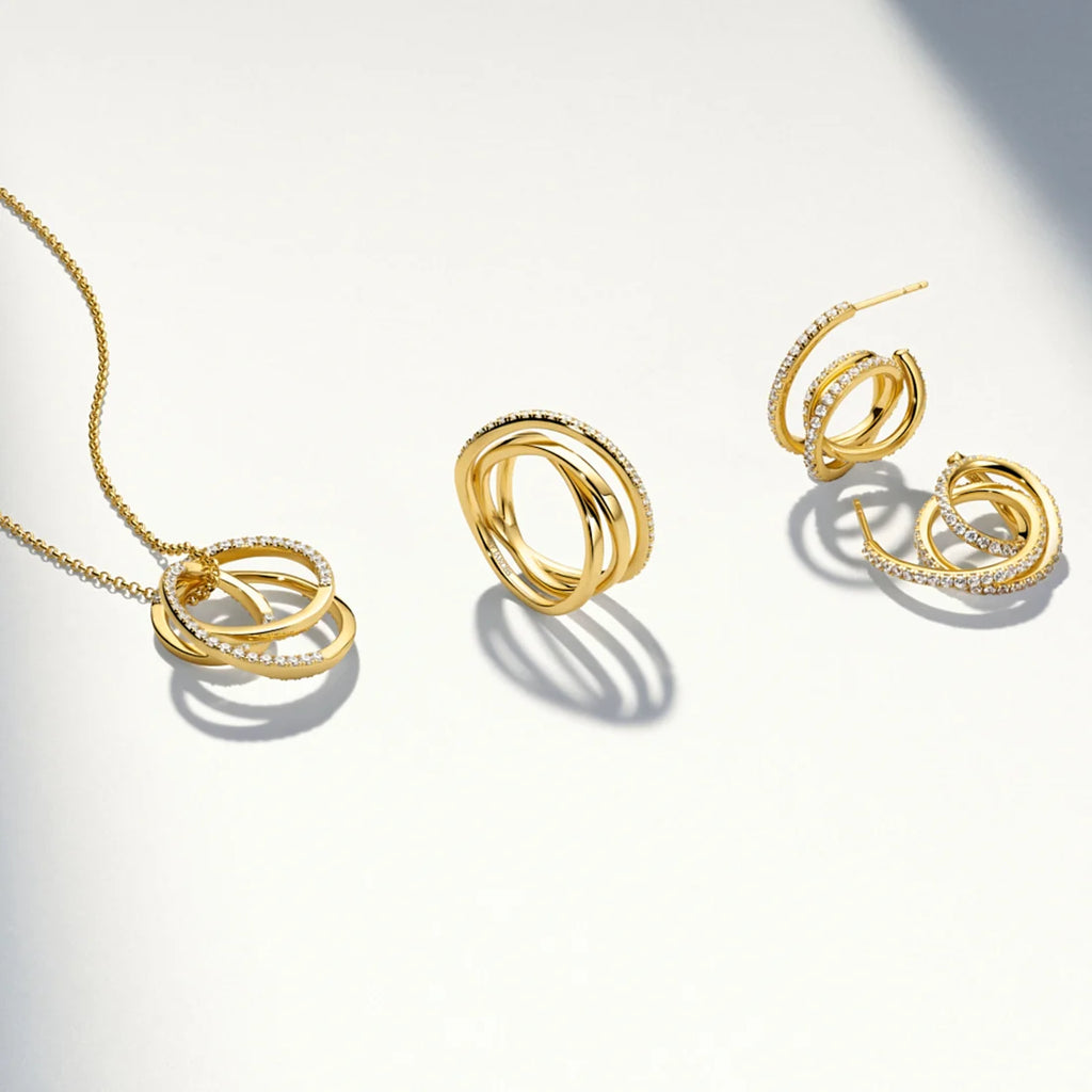Forgyldt Spirale Piccolo halskæde med kubiske zirkoner