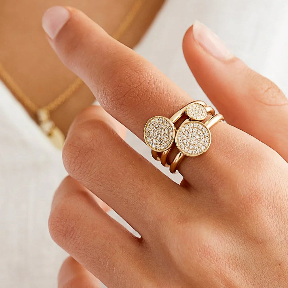 Rock Classic Round Diamantring - 18kt Rødguld
