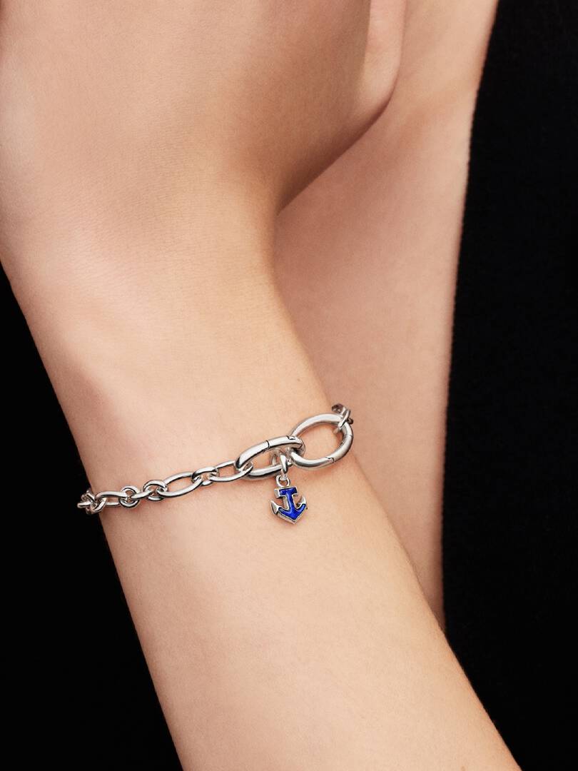 Blåt Anker Mini Charm med Vedhæng