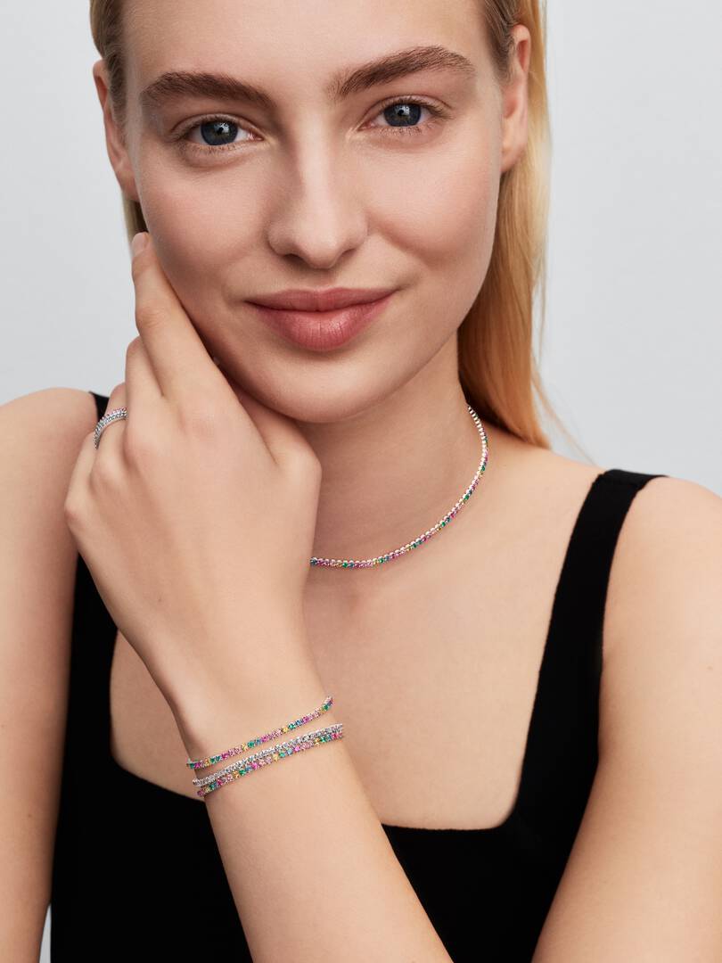 Regnbuefarvet Tennisarmbånd