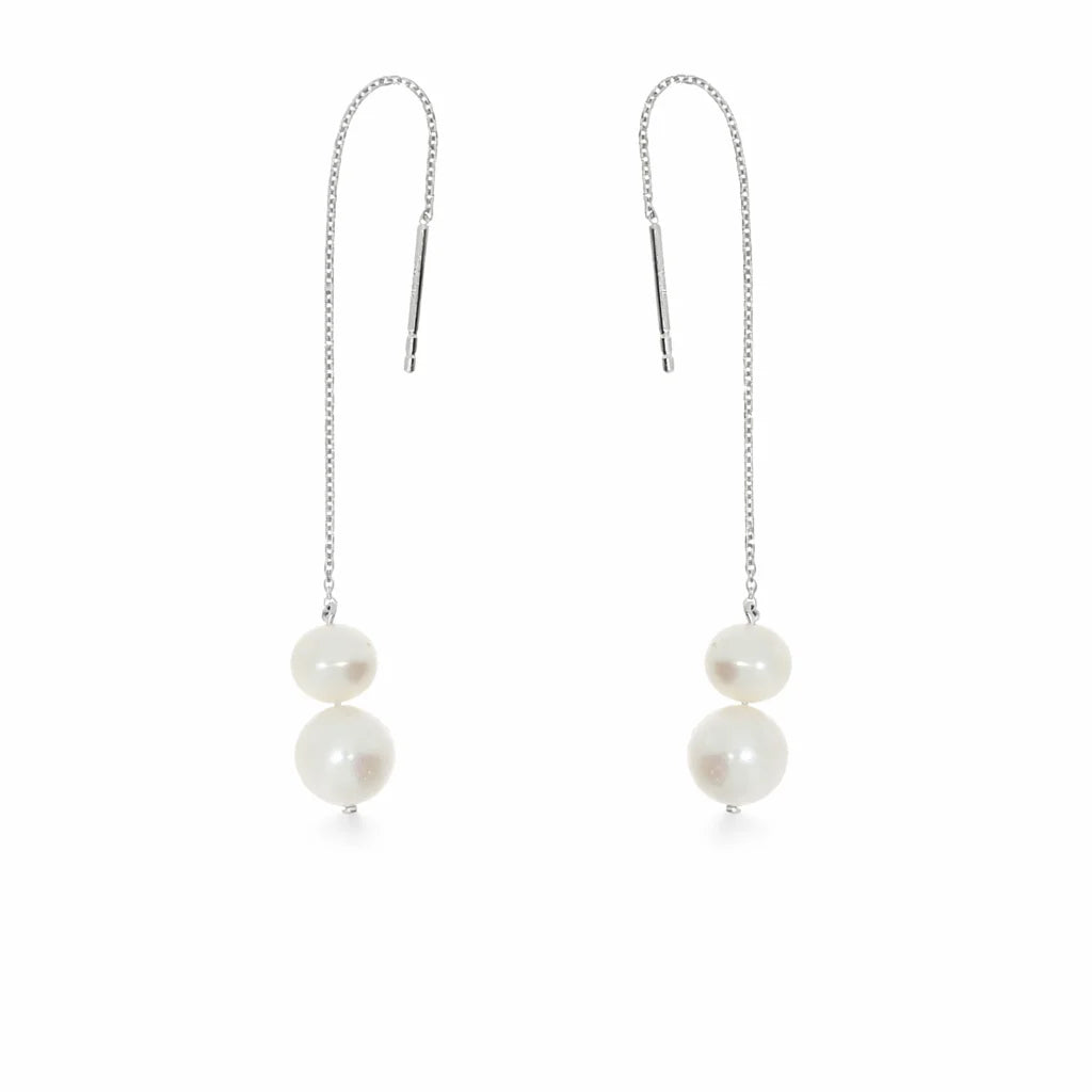 Sølv Perle Ørehænger