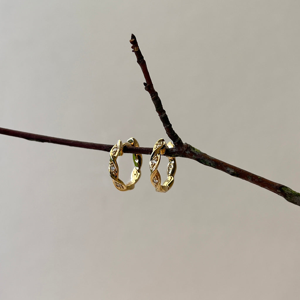 Forgyldt Funklende Snoede Creoler