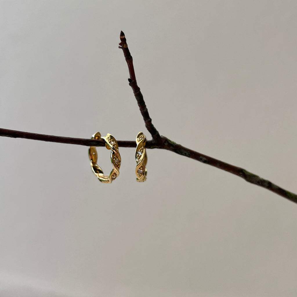 Forgyldt Funklende Snoede Creoler