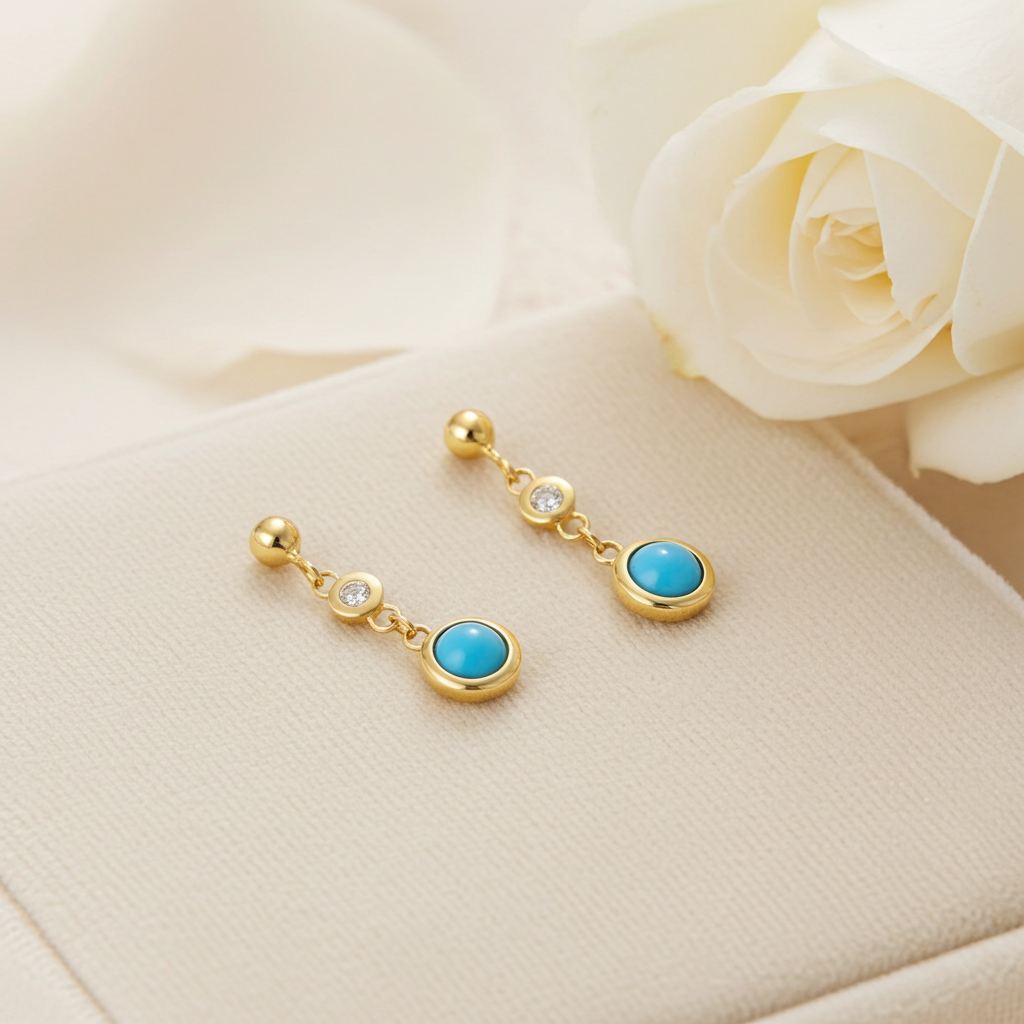 Forgyldt Lapis Ørehænger